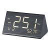 Digital Alarm Clock, Wooden Desk Clock with Dual Alarm, USB Port, Snooze, Night Light, Voice Control, Adjustable Volume, Bedside Desktop Clock with C