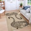 Leopard Print 5x7 Rugs for Living Room, Soft Ultra-Thin Washable Area Rugs for Bedroom Non-Slip Neutral Rug Non-Shedding Indoor Carpet Kids Rugs for