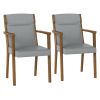Upholstered Wooden Accent Chairs Set of 2 with High Back and Soft Cushion