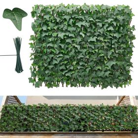 Expandable Fence Privacy Screen, 25 x 126 in Expand Artificial Plant Wall, Realistic Artificial Ivy Panel with 50 Zip Ties, Decorative Faux Greenery