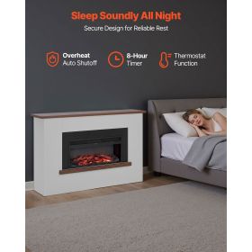 65.5 inch Freestanding Fireplaces, 1500W 5120BTU Fake Electric Fireplace Stove Heater with Mantel, Overheating Protection, Adjustable Flames,Timer, R
