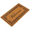 Door Mat, Welcome Doormat for Outdoor Entrance, 29.5" x 17" All-Weather Faux Coir Entryway Mat with Non-Slip Backing, Low-Profile & Easy-to-Clean Fro