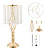 12PCS 49cm/19.3' Tall Crystal Wedding Flower Stand, Metal Wedding Centerpiece Vase, Gold Flower Holders Floral Display Rack for Tables Wedding Dinner