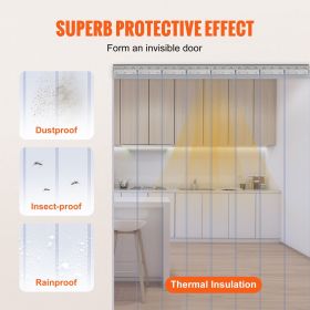Clear PVC Strip Curtain, 96 in Height x 48 in Width x 0.08 in Thickness, 8 PCS Walk in Freezer Cooler Curtain Strips, Smooth Waterproof Plastic Door