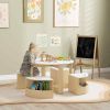 5 Piece Kids Table and Chairs Set with Storage, White, Perfect for Art, Craft, Drawing, Playroom, Classroom, Nursery