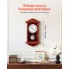 Grandfather Clock, 18 in Classic Vintage Pendulum Clock, Pine Wood & MDF Wall Clocks with Quartz Movement and Quiet Design, for Living Room, Bedroom,
