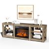 70 inch washed gray double-sided cross fireplace cabinet 177.8 * 34.5 * 60cm 23 inch fireplace core