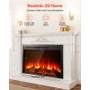 Electric Fireplace Insert, 40 inch Recessed and Wall Mounted with Adjustable Flame Color Brightness & 8h Timer & Remote Control, Indoor Heater w/ 750