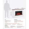 65.5 inch Freestanding Fireplaces, 1500W 5120BTU Fake Electric Fireplace Stove Heater with Mantel, Overheating Protection, Adjustable Flames,Timer, R