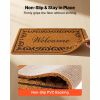 Door Mat, Welcome Doormat for Outdoor Entrance, 29.5" x 17" All-Weather Faux Coir Entryway Mat with Non-Slip Backing, Low-Profile & Easy-to-Clean Fro