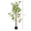 6ft Fake Bamboo Tree Indoor Outdoor Artificial Plant with Pot for Home Office Living Room Decor