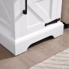 Farmhouse end table Nightstand Rectangular Farmhouse End Table with Barn Door and Adjustable Storage Shelf, Rustic Sofa Side Table for Living Room, B