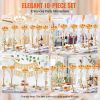 10PCS 55cm/21.65' Tall Crystal Wedding Flower Stand, Metal Wedding Centerpiece Vase, Gold Flower Holders Floral Display Rack for Tables Wedding Dinne
