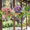 4Pcs 9.64In Diameter Hanging Planter with Drainage Holes Removable Self-Watering Tray Plastic Hanging Flower Plant Pots For Indoor Outdoor Herb Ivy F