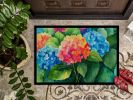 Hydrangeas in Watercolor Doormat Front Door Mat Indoor Outdoor Rugs for Entryway, Non Slip Washable Low Pile, 24H X 36W