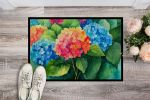 Hydrangeas in Watercolor Doormat Front Door Mat Indoor Outdoor Rugs for Entryway, Non Slip Washable Low Pile, 24H X 36W