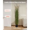 Artificial Grass Plant, 2 Pack 59 inch Horsetail Reed Grass in Pot, Premium PVC Faux Fake Greenery Shrubs Plant for Indoor Outdoor House Home Garden