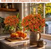 Artificial autumn flowers, outdoor fake chrysanthemums, fake plants, UV resistant and colorfast, simulated plastic greenery for gardens, porches, ter