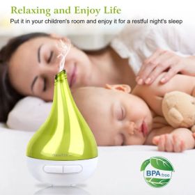 Ultrasonic Cool Mist Humidifier Aroma Essential Oil Diffuser Drop-shaped For Home Office Spa Yoga Room Relax (Option: Green)