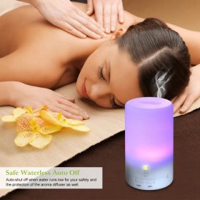 Ultrasonic Cool Mist Humidifier Mini Aroma Essential Oil Diffuser With Colorful Lights 4 Timer Settings (Option: white)