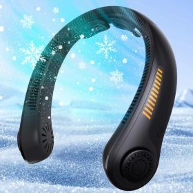Portable Neck Fan - Rechargeable Personal Fan With Neck Support, 5-Speed Quiet Lightweight Long Lasting Neck Fan, Battery Operated Full Surround (Option: 1200mahblack)