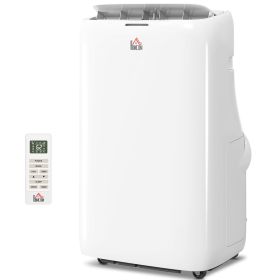 14000 BTU Portable Air Conditioner, Inverter & Dual Hose AC Unit w/ Cool, Dehumidifier, Fan, for 700 Sq. ft, Window Kit (Option: White-550x535x870 mm)