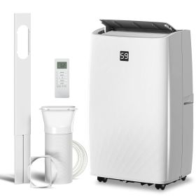 14000 BTU Portable Air Conditioner, AC Unit with Cool, Dehumidifier, Fan, 549 Sq. ft, 24H Timer On Off, Window Kit (Option: White-483x393x890 mm)