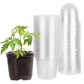 30Pcs Plant Nursery Pots For Spring Garden Container PET Flower Seed Starting Pots Container With Dome With Drainage Holes (Option: white)