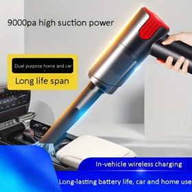 Wireless-red Car Vacuum Cleaner Wireless Usb Charging Car Vacuum Cleaner Home Handheld Mini Desktop Vacuum Cleaner Portable (Option: Red)