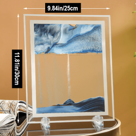 1pc; Dynamic Square Quicksand Painting; Romantic Gift; Quicksand Painting Decoration; Home Decoration; Office Desktop Decoration; Hourglass Dynamic A (Color: Blue, size: 11.81in/30cm)