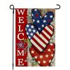 4th Of July Patriotism Linen Double Sided Garden Flag (12''x18''); Home Decor; Anniversary Independence Day Outdoor Decor; Yard Decor; Garden Decorat