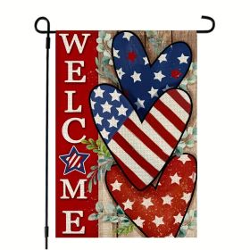 4th Of July Patriotism Linen Double Sided Garden Flag (12''x18''); Home Decor; Anniversary Independence Day Outdoor Decor; Yard Decor; Garden Decorat (Style: American 1 pc)
