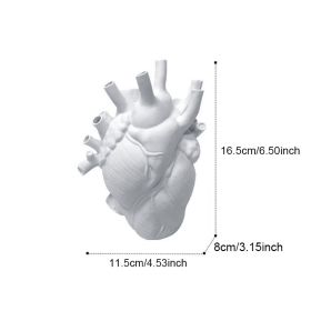 Vase In The Shape Of Human Heart, Home Decoration, Desktop Art Craft Ornament, Exquisite And High-end Indoor Vase, Organ Design Flower Container, Hal (Color: White, size: 11.5*8*16.5)