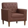 Mid Century Modern Accent Chair with Button Tufted Decoration and Rivets