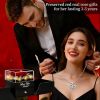 Preserved Real Rose with Heart Necklace I Love You in 100 Languages,Romantic Valentine's Day Gifts for Her