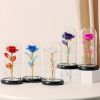 1pc Roses Gifts Artificial Flower Rainbow Rose Light Up In A Dome Gift For Mom Sister Wife Women Birthday Valentines Mother's Day Christmas Engagemen