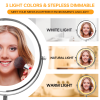8-inch Makeup Mirror with Lights, Double Sided 1X/10X Magnifying Mirror, 3 Color Lighting Dimmable Vanity Mirror with 360° Swivel , Built-In Battery