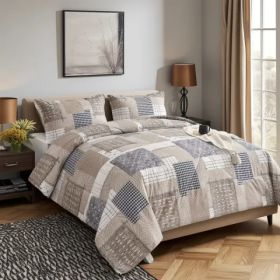 3pieces Comforter Set Queen Comforterx1 Pillowcasex2 Extremely Diverse Styles (Option: HaoFengJing TuoSeGeZi)